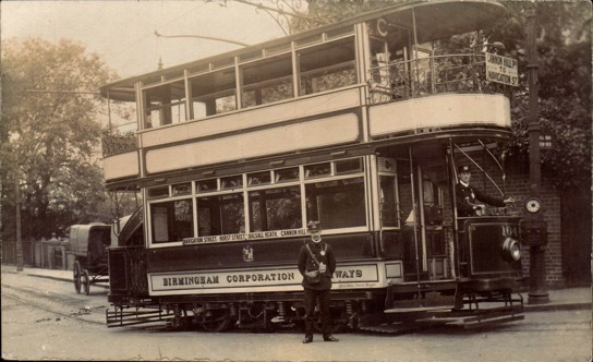 BirminghamCorporation Tramways Tram No 104 at Cannon Hill Park c1910