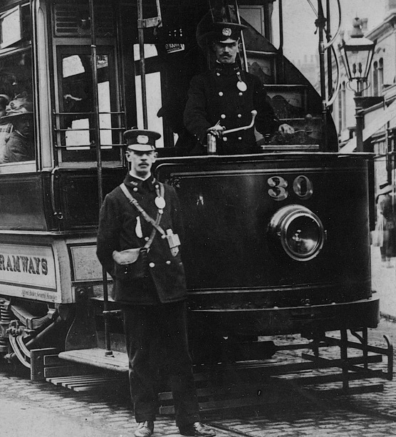 Birmingham Corporation Tramways No 30 and crew