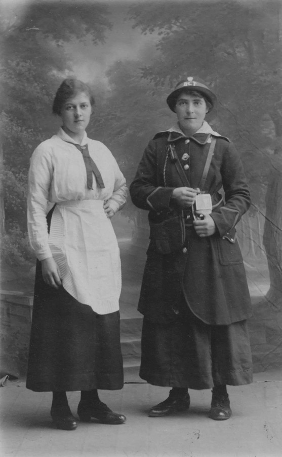 Blackpool Corporation Tramways Great War Conductress with sister?