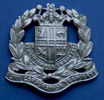 Bury Corporation Tramways cap badge
