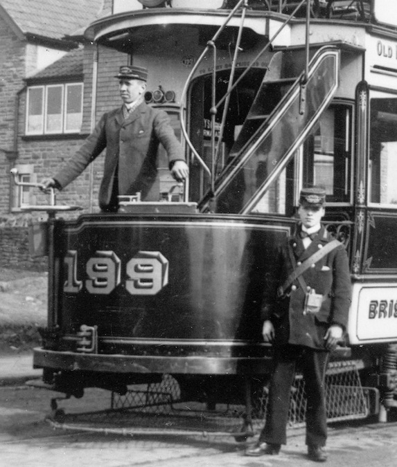 Bristol Tramways Tram No 199 and crew 1899