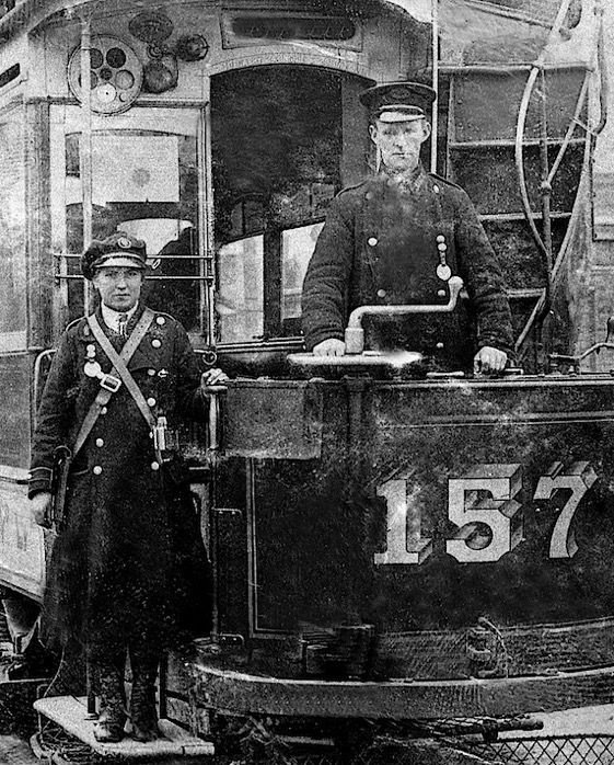 Bristol Tramways Great Tram conductress and Tram No 157