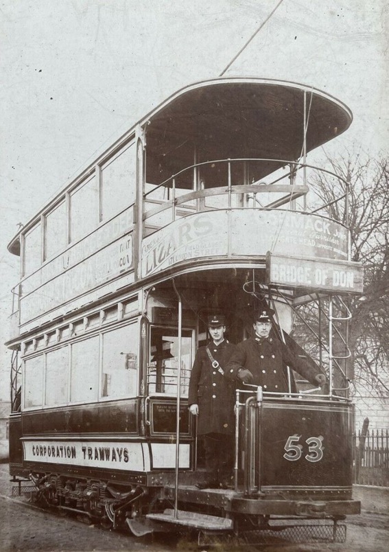 Aberdeen Corporation Tramways tram crew Tram No 53