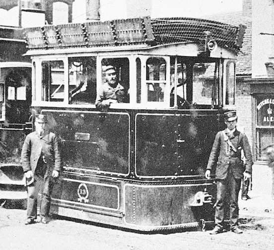 Birmingham and Midland Tramways Steam Tram No 13 and conductors 1885