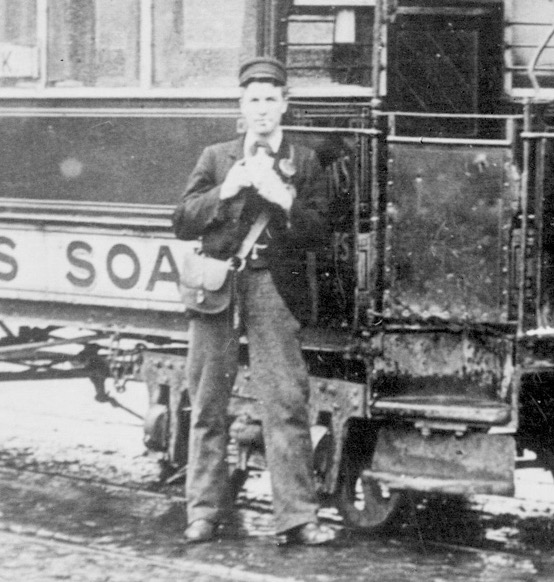 Birmingham and Midland Tramways steam tram conductor