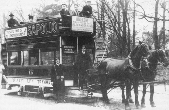 Belfast Street Tramways horse tram number 73