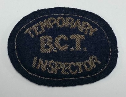 Belfast Corporation Tramways temporary inspector's cap badge