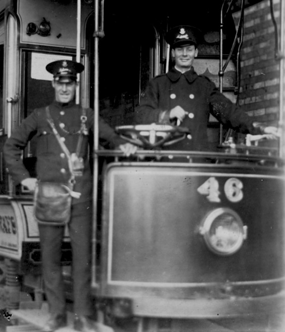 Bournemouth Corporation Tramways Tram No 46 and crew