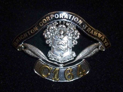 Brighton Corporation Tramways conductor's cap badge