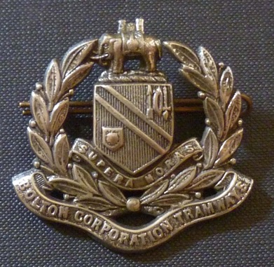 Bolton Corporation Tramways cap badge chrome