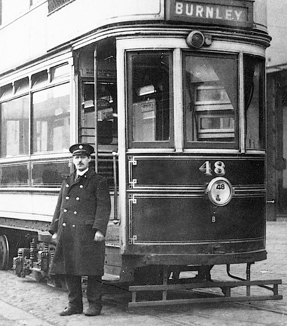 Burnley Corporation Tramways Tram No 48 and tram driver
