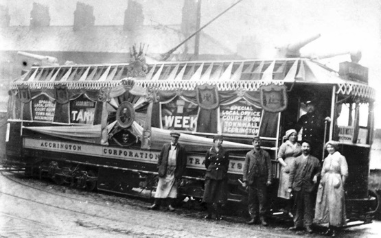 Accrington Corporation Tramways Tram tank week and Great War conductress