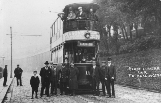 Accrington Corporation Tramways No 11 first tram to Haslingden