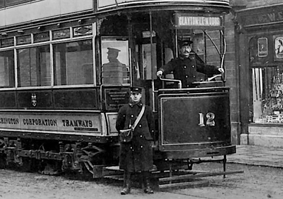 Accrington Corporation Tramways Tram No 12 and crew