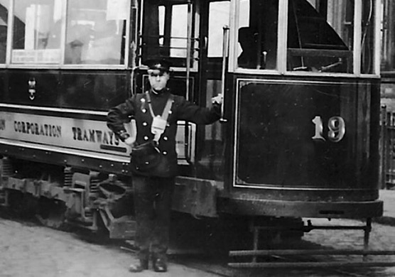 Accrington Corporation Tramways Tram No 19 and conductor