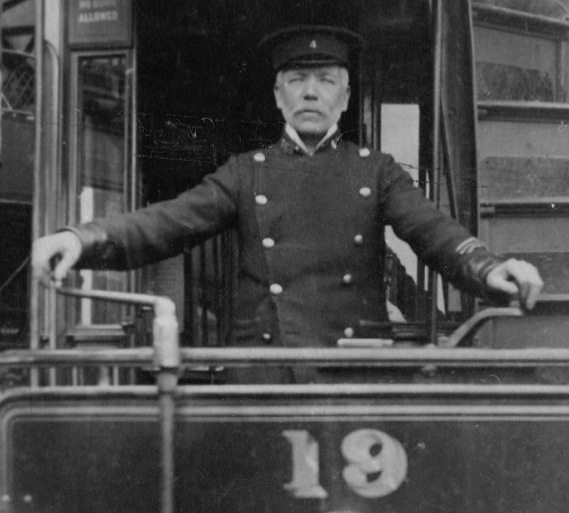 Barrow-in-Furness Tram no 19 and motorman