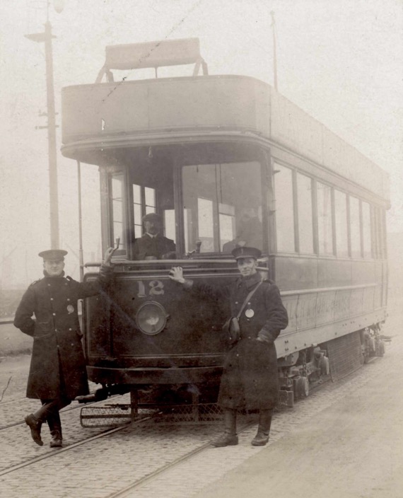 Barrow Corporation Tramways Tram No 12 and crew