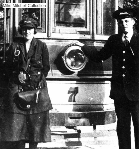 Aberdeen Suburban Tramways Great War tram conductress and motorman