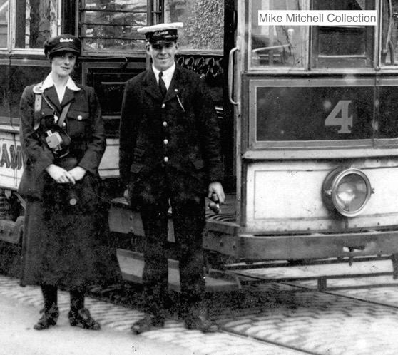 Aberdeen Suburban Tramways Great War tram conductress and motorman