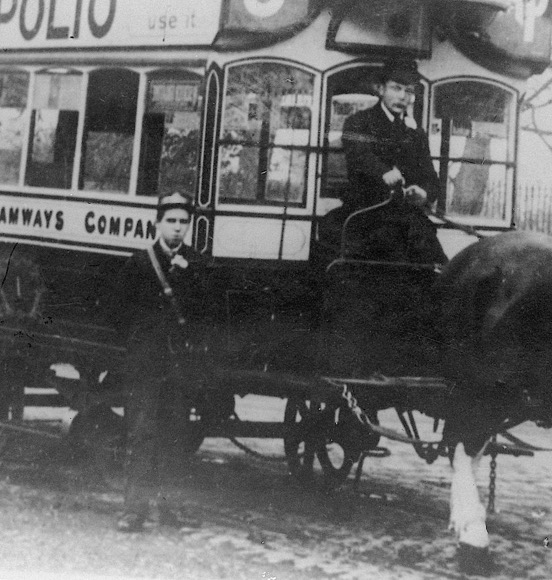 Bradford Tramways and Omnibus Company horse car No 1 at Lister Park Gates