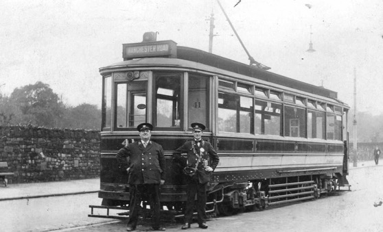 Burnley, Colne and Nelson Joint Transport Committee tram 41 and crew