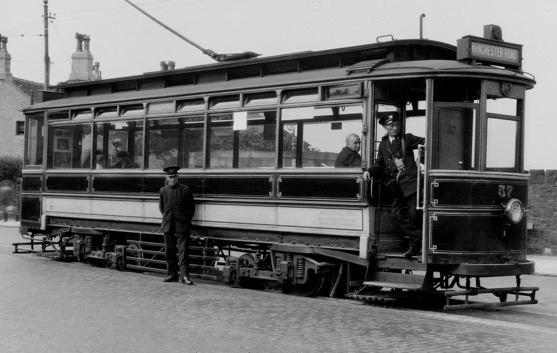 Burnley, Colne and Nelson Joint Transport Committee tram 57 and crew