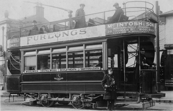 Bexley UDC Tramways Tram No 13 and crew 1913