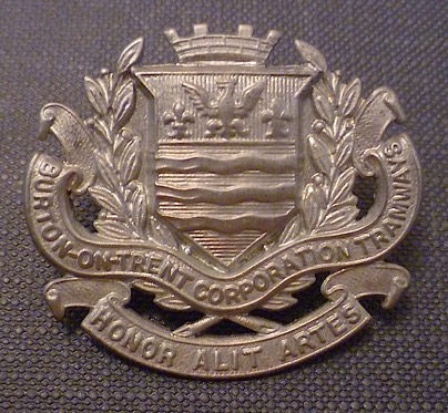 Burton upon Trent Corporation Trawmays cap badge brass