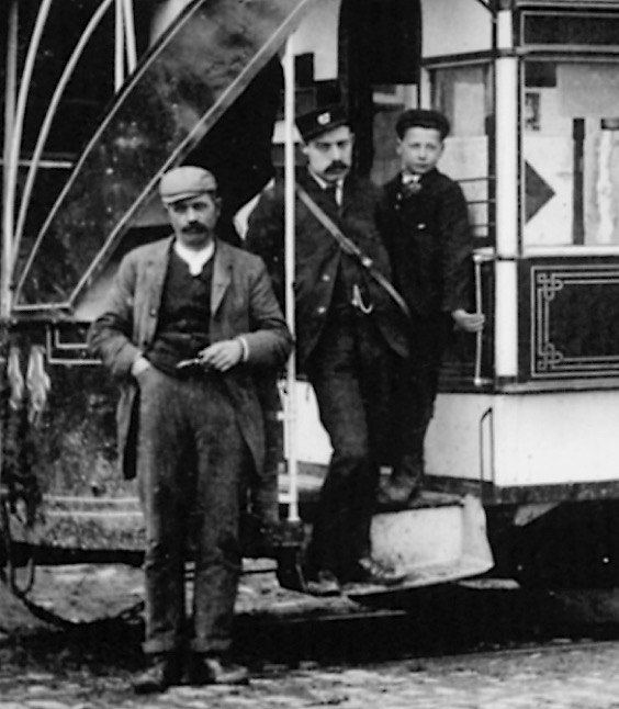 Belfast Street Tramways Company horse tram conductor