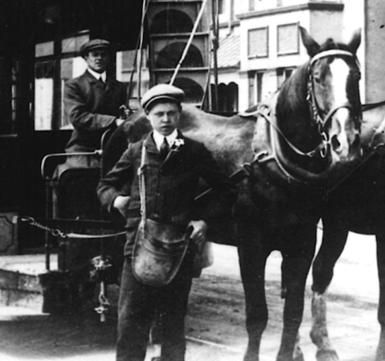 Brighton and Shoreham horse tram No 12 and crew