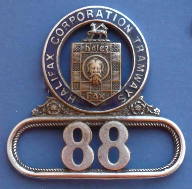 Halifax Corporation Tramways cap badge chrome
