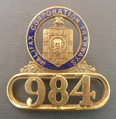 Halifax Corporation Tramways cap badge brass