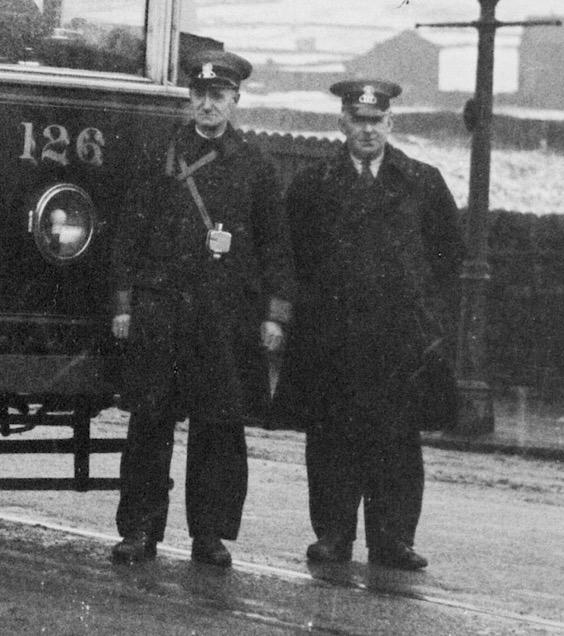 Halifax Corporation Tramways motorman and conductor 1937