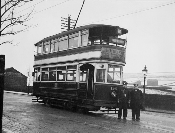 Halifax Corporation Tramways Tram No 126 at Causeway Foot 1937
