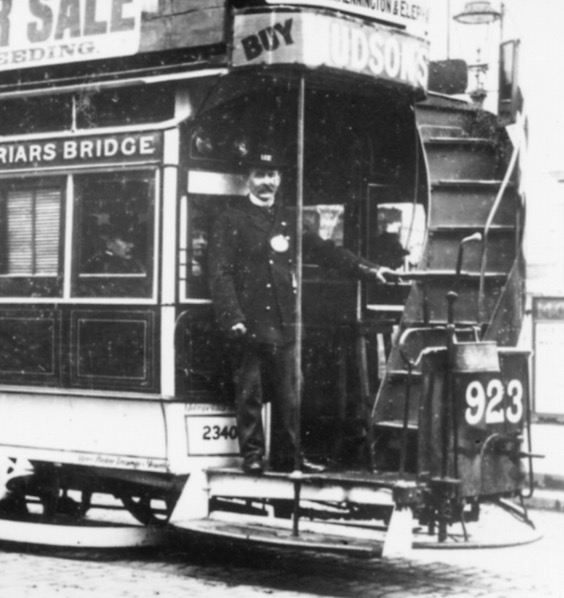 London County Council cable tram and driver