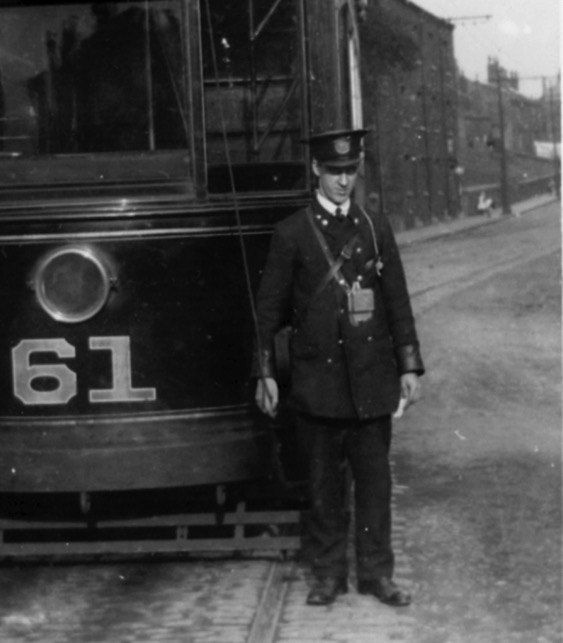 Leeds City Tramways Tram no 61 and conductor