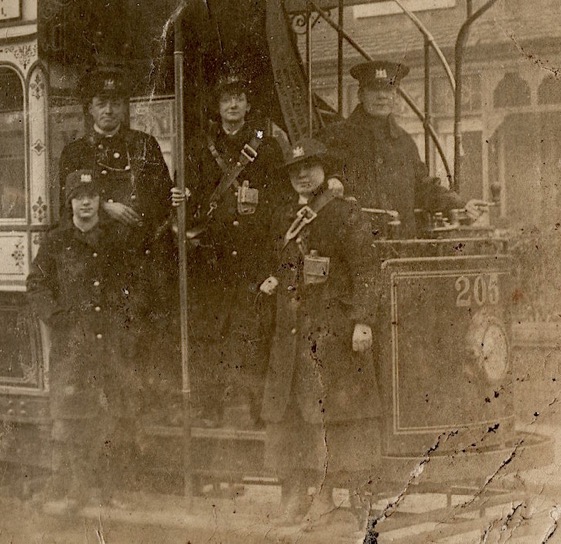 Manchester Corporation Tramways Tram No 205, Great War drivers and conductresses plus trolley girl