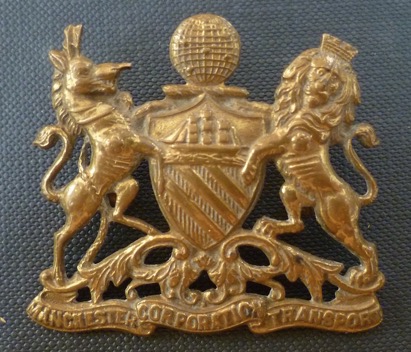 Manchester Corporation Transport cap badge brass