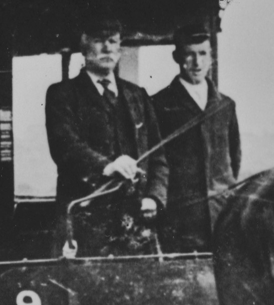Leicester Corporation Tramways horse tram 9 driver and conductor