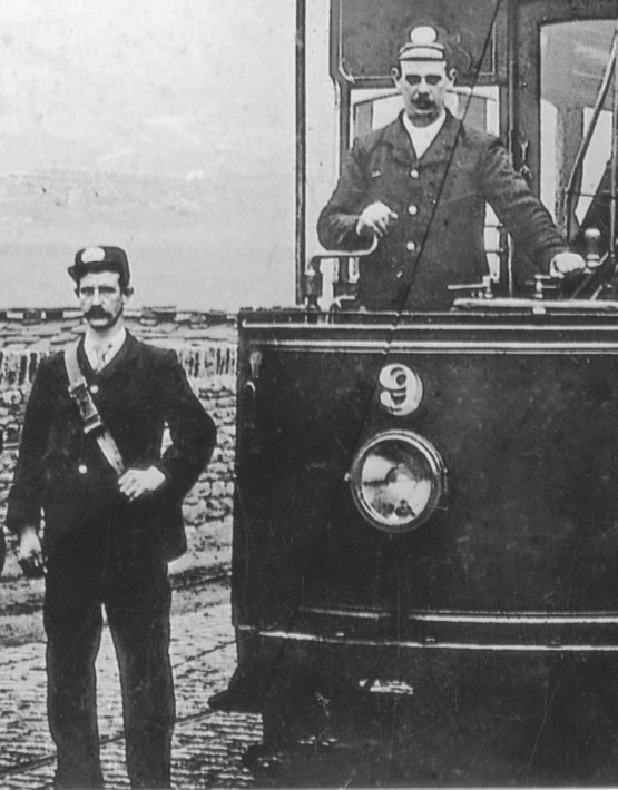 Huddersfield Corporation Tramways Tram No 9 and crew circa 1901