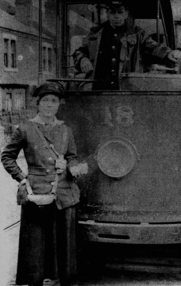 Mansfield and District Light Railway Great War tram conductress Mrs Stocks c1918