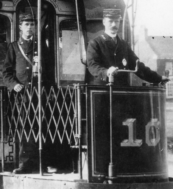 Middlesbrough Stockton and Thornaby Electric Tramways Tram No 10 and crew at Norton