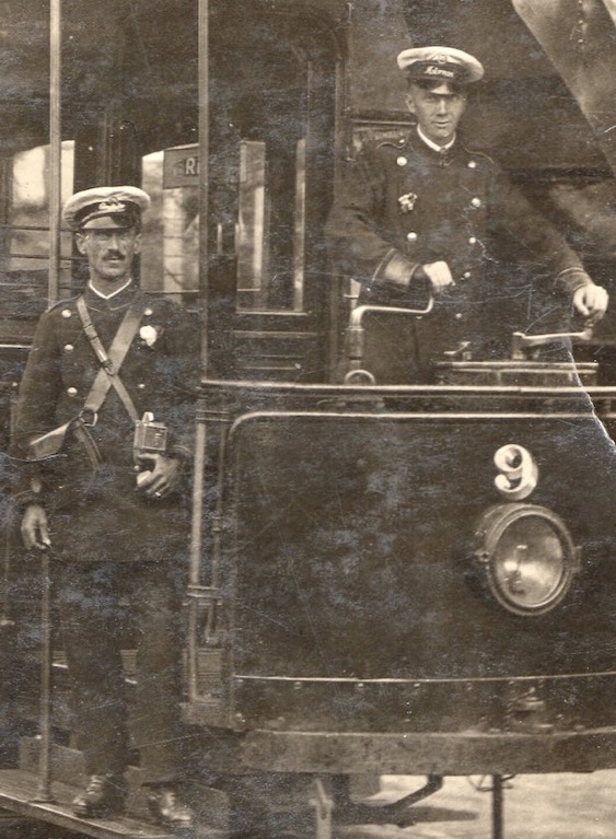 Lowestoft Corporation Tramways conductor and tram driver