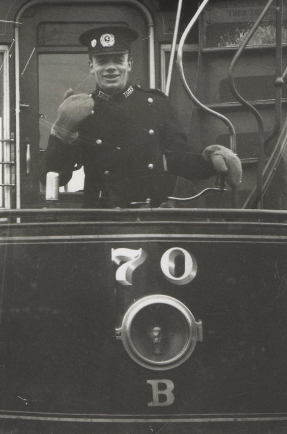 Liverpool CIty Tramways Tram No 70 and driver 1914