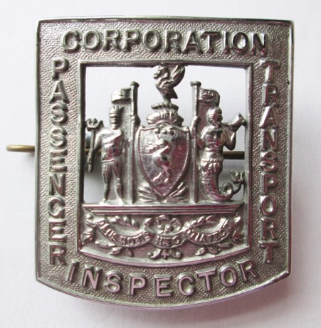 Liverpool Corporation Passenger Transport Inspector's cap badge nickel