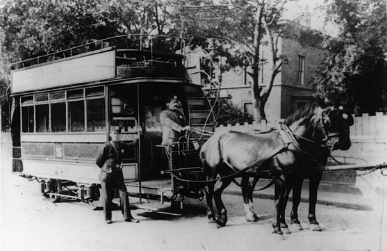 Liverpool City Tramways horse tram crew 1903