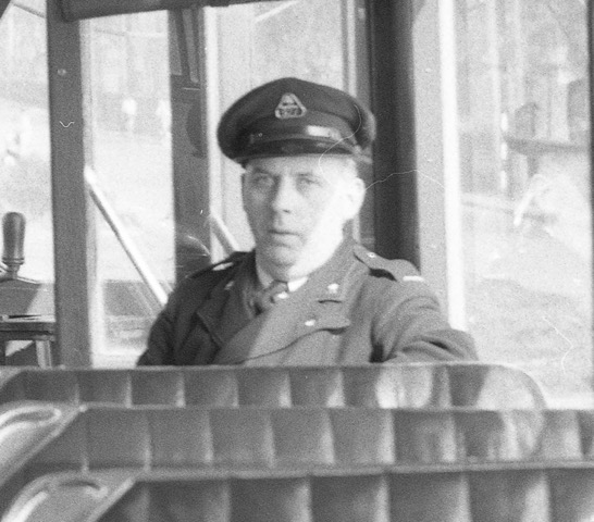 Liverpool City Tramways tram conductor 1955