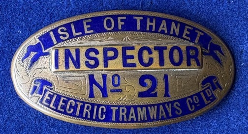 Isle of Thanet Electric Tramways Inspector cap badge