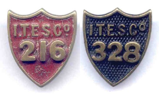 sle of Thanet Electric Supply Company badges trams