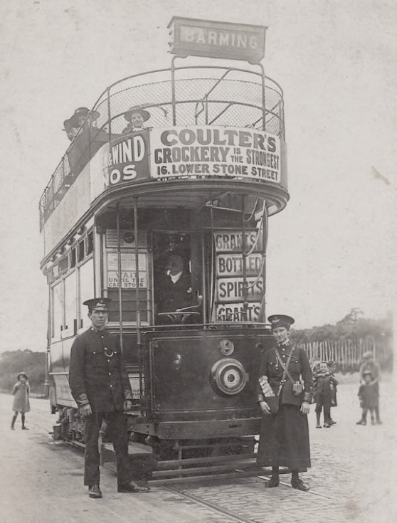 Maidstone Corporation Tramways No 9 and Great War Conductress